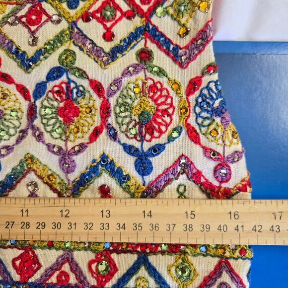 Shannon Rodgers Vintage 70s Embellished Embroidered Long Vest Size S Artsy Boho - Picture 10 of 11